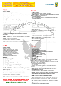 Conteúdo programático – Provas P4 – 2016