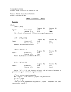 1ª Lista de Exercícios - Gabarito