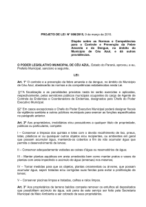 Lei Projeto 008/2015 - DENGUE - Câmara Municipal de Céu Azul