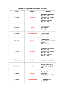 Conteúdo das Avaliações do Ensino Médio