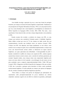 A Aquisição de Pessoa, como Traço Formal do Português Brasileiro