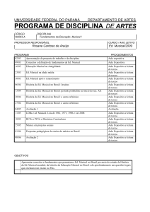 HA083 Fundamentos da Educação Musical I 2009