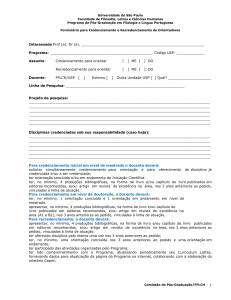 Formulário para credenciamento e recredenciamento - DLCV