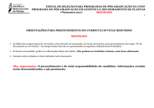 curriculum vitae resumido – mestrado