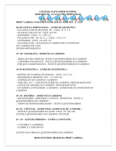 horário de avaliações bimestrais