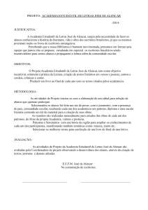 PROJETO: ACADEMIA ESTUDANTIL DE LETRAS JOSE DE