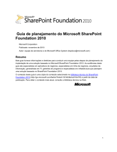 Planejamento e arquitetura para o SharePoint Foundation 2010