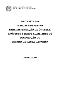 Proposta do Manual Operativo para Dispensação de Órteses