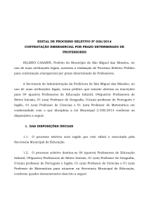 edital varios professores - Prefeitura Municipal de São Miguel das