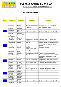 TAREFAS DIÁRIAS – 1º ANO