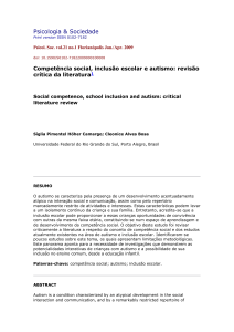 Competência social, inclusão escolar e autismo