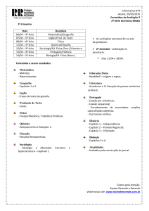 Informativo 074 Jacareí, 29/03/2016 Conteúdos da Avaliação 2 2ª