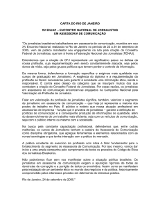 XV ENJAC - Carta do Rio de Janeiro