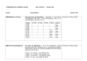 ATRIBUIÇÃO DE AULAS E CLASSES