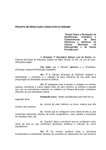 resolução nº /2001 - Câmara Municipal de Eldorado MS