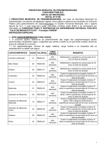 Veja o Edital do Concurso Público