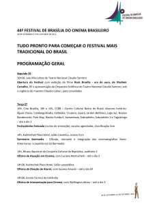 programação geral do festival - 49º Festival de Brasília do Cinema