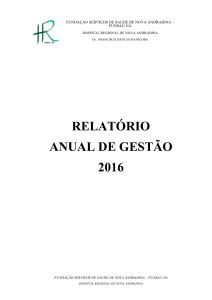Relatório Anual de Gestão 2016 - FUNSAU-NA