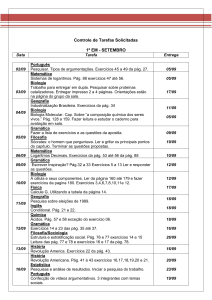 Controle de Tarefas Solicitadas 1º EM