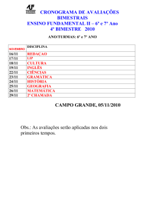 ANO/TURMAS: 6º e 7º ANO - Colégio Alexander Fleming