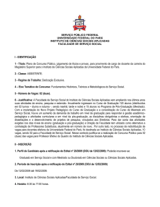Plano de Concurso - Universidade Federal do Pará