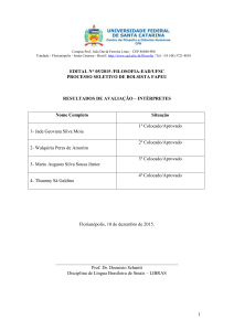 Resultados de Avaliação – Intérpretes - EaD-UFSC