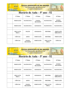Horário de Aula – 5º ano C