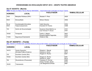 cronograma da divulgação sipat/ 2013 – grupo teatro amadeus