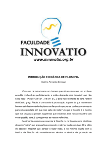 www.innovatio.org.br INTRODUÇÃO E DIDÁTICA DE FILOSOFIA