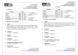 Informativo 045 Jacareí, 12/03/2015 Conteúdos da Avaliação 1 3º