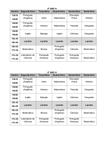 4º ANO A Horário Segunda-feira Terça-feira Quarta