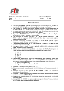 Disciplina : Matemática Financeira Profª Neide Pinheiro Data _____