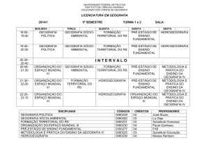 HORÁRIO 5º Sem. Licenciatura 2014-1