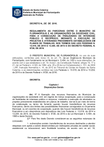 Minuta do decreto - Prefeitura de Florianópolis
