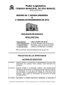 00001 - Sessão Ordinária - Governo do Estado de São Paulo