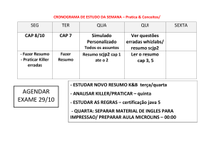 Cronograma da Semana - Java