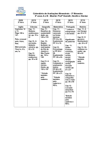 Calendário de Avaliações Bimestrais