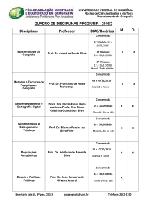 Disciplinas 2016 2 - Mestrado em Geografia