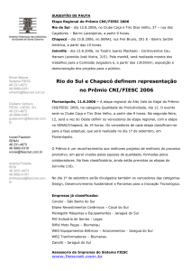 Rio do Sul e Chapecó definem representação no Prêmio CNI/FIESC