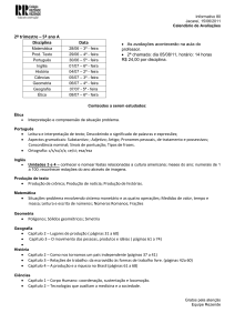 Informativo 80 Jacareí, 15/06/2011 Calendário de Avaliações 2º