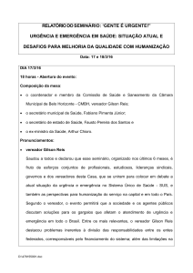 Relatório do Evento - Câmara Municipal de Belo Horizonte