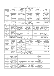 Horário 2014.2 - Departamento de Química