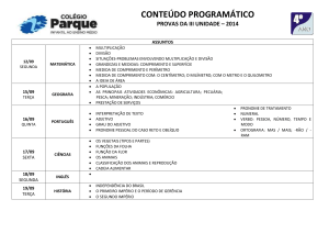 CONTEÚDO PROGRAMÁTICO PROVAS DA III UNIDADE – 2014
