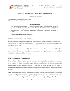 submission of papers/posters - XIV Coloquio Ibérico de Geografía