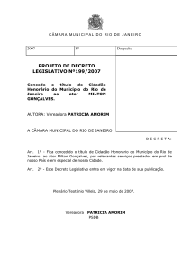 projeto de decreto legislativo nº199/2007