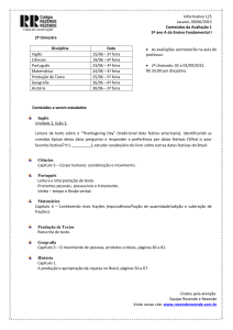 Informativo 125 Jacareí, 09/06/2015 Conteúdos da Avaliação 1 5º