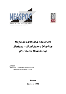 Mapa da Exclusão Social de Mariana