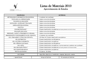 Listas de Materiais 2010