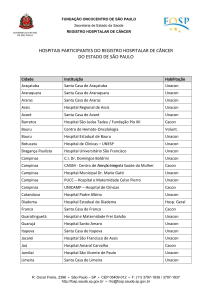 Lista de Hospitais do RHC - Fundação Oncocentro de São Paulo