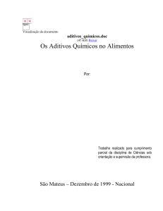 Os Aditivos Químicos no Alimentos